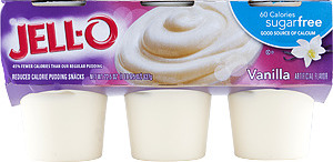 JELL-O 60 Calorie Sugarfree Vanilla Pudding Snacks - 6 CT