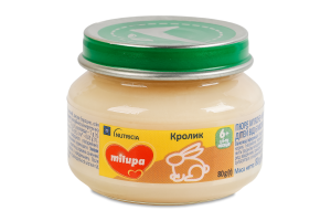 Пюре мясное для детей от 6мес Кролик Milupa с/б 80г