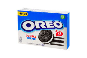 Печиво з какао і подвійною начинкою з ванільним смаком Double creme Oreo к/у 170г