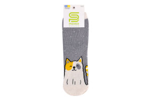 Шкарпетки дитячі Premier Socks класичні махрові з малюнком Економ р.16-18, 18-20 котик