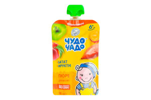 Пюре фруктово-овощное для детей от 6мес натуральное гомогенизированное Батат-фрукты Чудо-Чадо д/п 90г