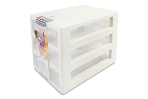 Органайзер біла троянда/прозорий на 3ящики універсальний Алеана