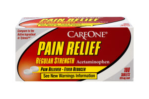 CareOne Pain Relief Regular Strength Pain Reliever-Fever Reducer - 100 CT