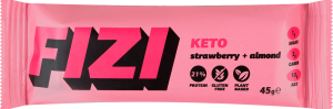 Батончик протеїновий Полуниця + мигдаль Keto Fizi м/у 45г
