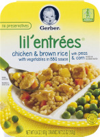 Gerber Lil' Entrees Chicken & Brown Rice with Vegetables in BBQ Sauce with Peas & Corn