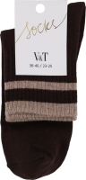 Шкарпетки жіночі Прага темно-коричневі комфорт р.23-25 V&T