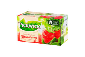 Чай чорний ароматизований зі шматочками полуниці Strawberry Pickwick к/у 20х1.5г