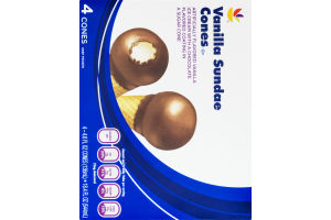 Ahold Vanilla Sundae Cones - 4 CT