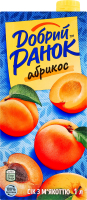 Сік з м'якоттю стерилізований Абрикос Добрий Ранок т/п 1л