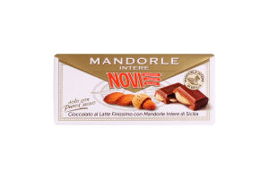 Шоколад молочний Novi з цільним мигдалем