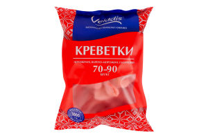 Креветки неразобранные глазированные 70/90 Veladis в/м м/у 1кг