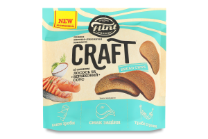 Грінки житньо-пшеничні хвилясті зі смаком «Лосось та вешковий соус» ТМ "Flint CRAFT Grenki" 80г(8шт)