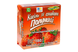 Кисель со вкусом клубники с яблочным концентрированным соком Золоте Зерно м/у 180г