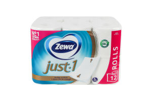 Бумага туалетная 5-ти слойная 71 лист Just 1 Zewa 12шт