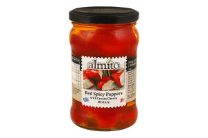 Перець червоний гострий з начинкою з вершкового сиру Almito c/б 270г