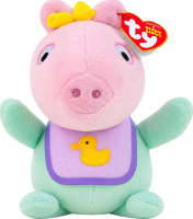Игрушка мягкая для детей от 3лет 15см №46271 Peppa pig Эви Beanie babies TY 1шт
