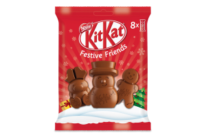 Набор фигур из молочного шоколада с начинкой, рисовыми криспами и кусочками вафель Праздничные друзья Kit Kat м/у 65г