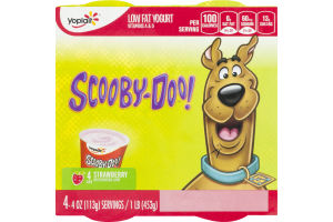 Yoplait Scooby-Doo! Low Fat Yogurt Strawberry - 4 PK