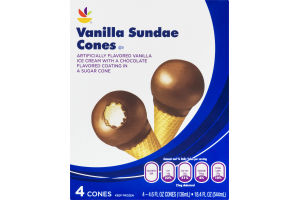 Ahold Vanilla Sundae Cones - 4 CT