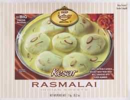 Deep Kesar Rasmalai Indian Sweets - 12 CT
