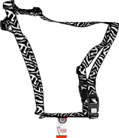 Шлея д/собак Зебра з QR паспортом анатомічна H-образна нейлон пластиковий фастекс р.L 25мм А51-85см В61-85см WauDog