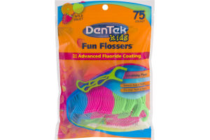 DenTek Kids Fun Flosser Advanced Fluoride Coating Wild Fruit - 75 CT