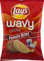 Lay's Wavy Original Potato Chips Family Size