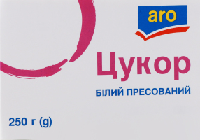 Сахар белый свекловичный прессованный быстрорастворимый ІІ категории aro к/у 250г