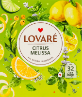 Бленд чая травяного и зеленого байхового мелкого с ароматом лимона Citrus Melissa Lovare к/у 32х1.5г