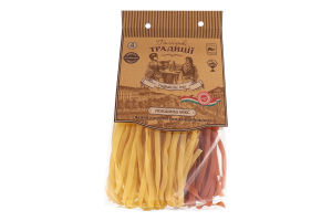 Макаронні вироби Локшина Мікс №4 яєчна з томатом та паприкою 300г Галицькі традиції