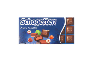 Шоколад молочний з начинкою з нуги Schogetten к/у 100г