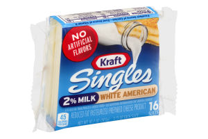 Kraft Singles Cheese Slices White American 2% Milk - 16 CT