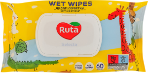 Серветки вологі Веселі звірята Selecta Ruta 60шт