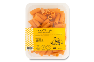 Паста яичная классическая свежая Rigatoni Spravzhnya лоток 250г