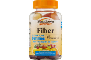 Sundown Naturals Fiber Gummie With Vitamin D3 Assorted Fruit Flavor - 50 CT