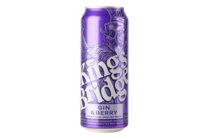 Напиток слабоалкогольный 500мл 7% сильногазированный Gin&Berry King's Bridge ж/б