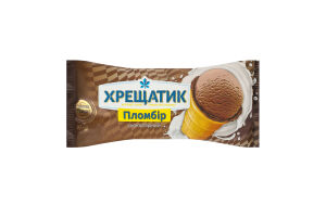 Мороженое 12% пломбир в вафельном стаканчике Шоколадный Золотой стандарт Хрещатик м/у 90г