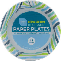 Smart Sense Ultra Strong Designer Paper Plates 10.06 IN - 44 CT