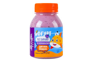Йогурт 3.3% козий с голубикой Детская порция Доообра Ферма п/бут 150г