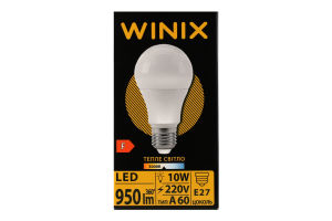 Лампа тепле світло A60 10W E27 3000K LED Winix 1шт