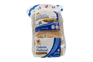 Ahold Ciabatta Flatbread Whole Wheat - 4 CT