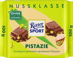 Шоколад молочный с обжаренными солеными кусочками фисташек Ritter Sport м/у 100г