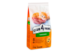 Корм сухий повнораціонний для кошенят Курка Premium Club 4 Paws м/у 5кг