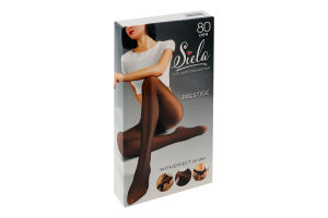 Колготки женские теплые без меха с подкладкой-имитацией капрона Siela Collant collection 80/20den M nero