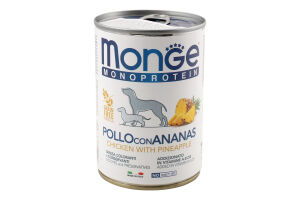 Корм консервований для собак з куркою та ананасом Monoprotein Monge з/б 400г