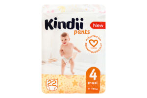 Трусики-подгузники для детей 9-15кг 4 Maxi Pants Kindii 22шт