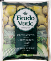 Оливки зеленые с косточкой консервированные пастеризованные Feudo Verde м/у 170г