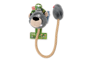 Іграшка д/собак Еко Френдс Вовк перероблений текстиль з пищалкою та мотузкою 76см ГіГві