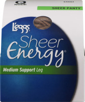 L'eggs Sheer Energy Medium Support Leg Control Top Sheer Panty Q Nude
