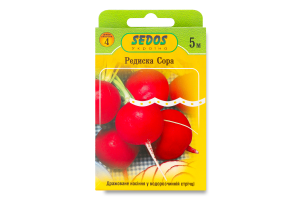 Насіння Редис Сора дражоване на стрічці 5м 2г Седос